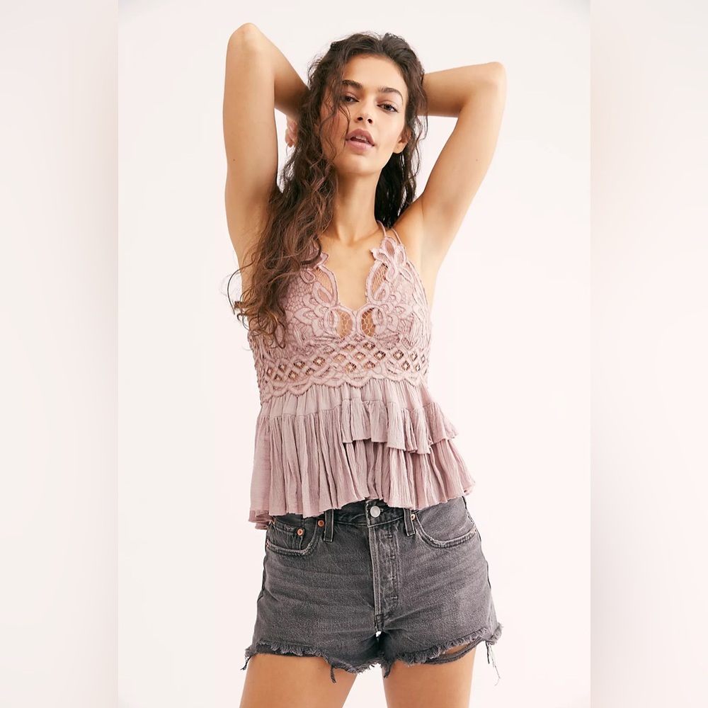 Free People Adella Cami Dusty Mauve WTO Size L